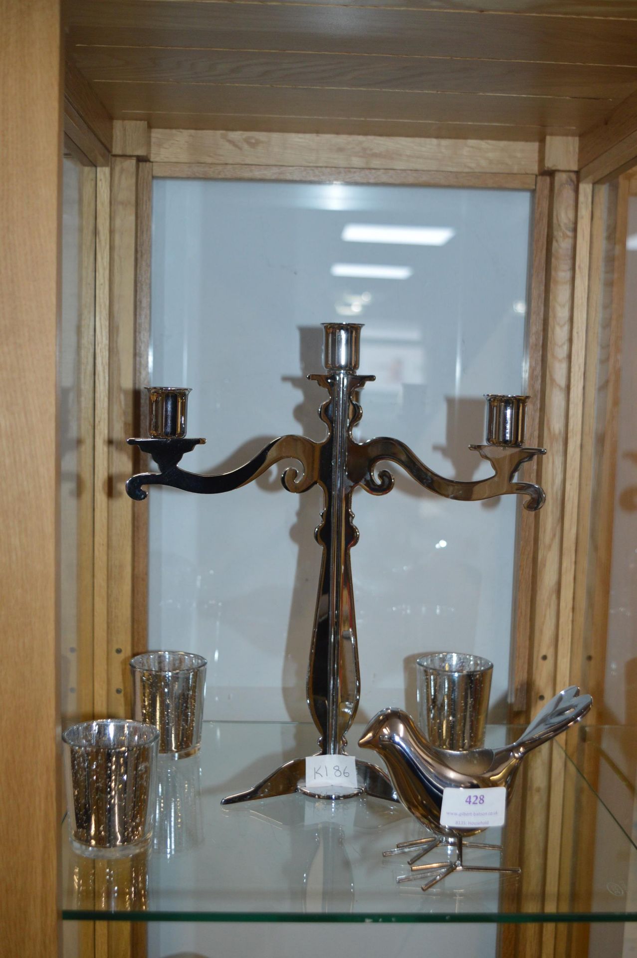 Chrome Candelabra, Tealight Holders Including a Bi