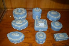 Nine Pieces of Wedgwood Blue & White Jasperware