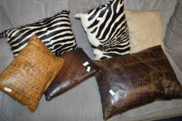Six Animal Hide Cushions