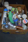 Box of Crafting Goods, Sprays, Jars, etc.