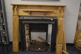 Tiled Cast Iron Fireplace with Pine Surround