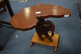 Carved Elephant Occasional Table