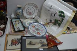 Japanese Porcelain Plates, Pictures, Fans, etc.