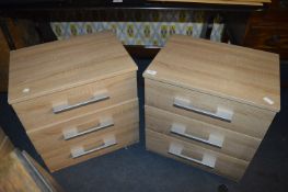 Two Light Oak Effect Bedside Cabinets