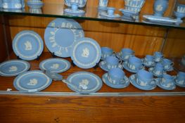 Thirty-Two Piecesof Wedgwood Blue & White Jasperwa