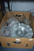 Box of Glassware, Vases, Dishes, etc.