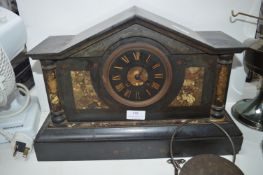 Victorian Slate & Marble Mantel Clock (AF)