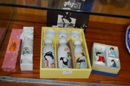 Three Japanese Sake Drinking Sets