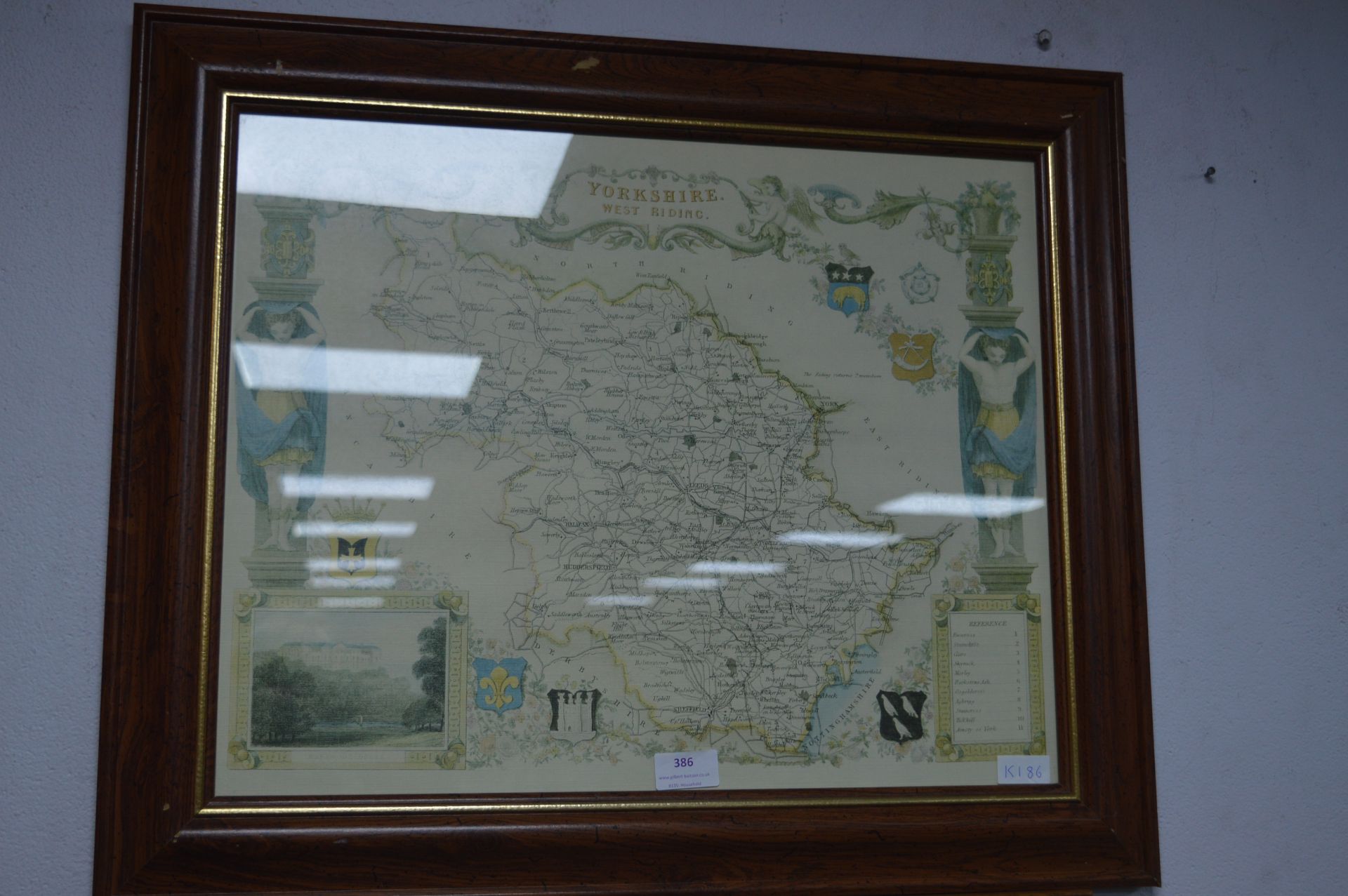 Framed Map of Yorkshire West Riding