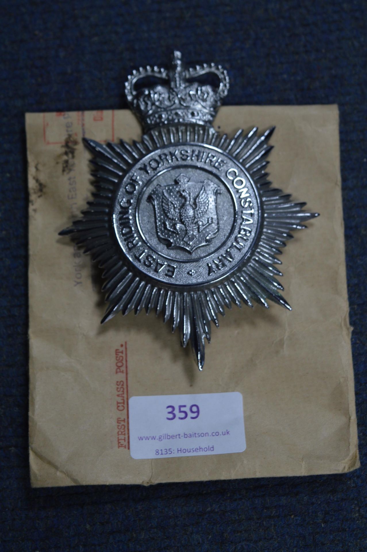 East Riding Constabulary Police Badge