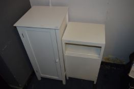 Two White Painted Cabinets