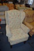 Upholstered Button Back Armchair