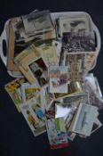 Tray of Vintage Postcards, Photographs Including M