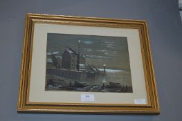Signed Watercolour by Robert Ecclestone - Harbour