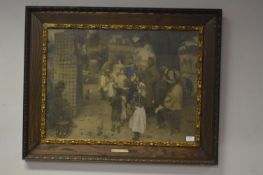 Framed Vintage Print of The Village Punch & Judy Show 1912