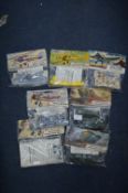 Box of Airfix Tank and Biplane Kits
