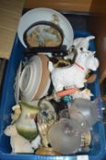 Box of Pottery and Glassware Including Royal Doult