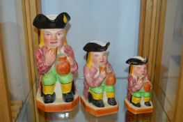 Set of Three Matching Toby Jugs