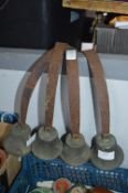 Four Victorian Brass Servants Bells