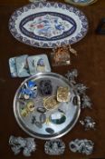 Ornamental Japanese Belt Buckles, Brooches and a N