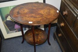 Inlaid Effect Oval Side Table