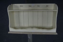 Cream Painted Wall Shelves/Coat Rack