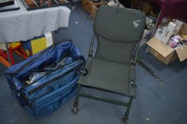 Folding Fishing Chair, Tackle Bag and Contents