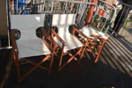 Three Folding Directors Chairs