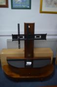 *Smoked Glass & Wood TV Stand with Bracket