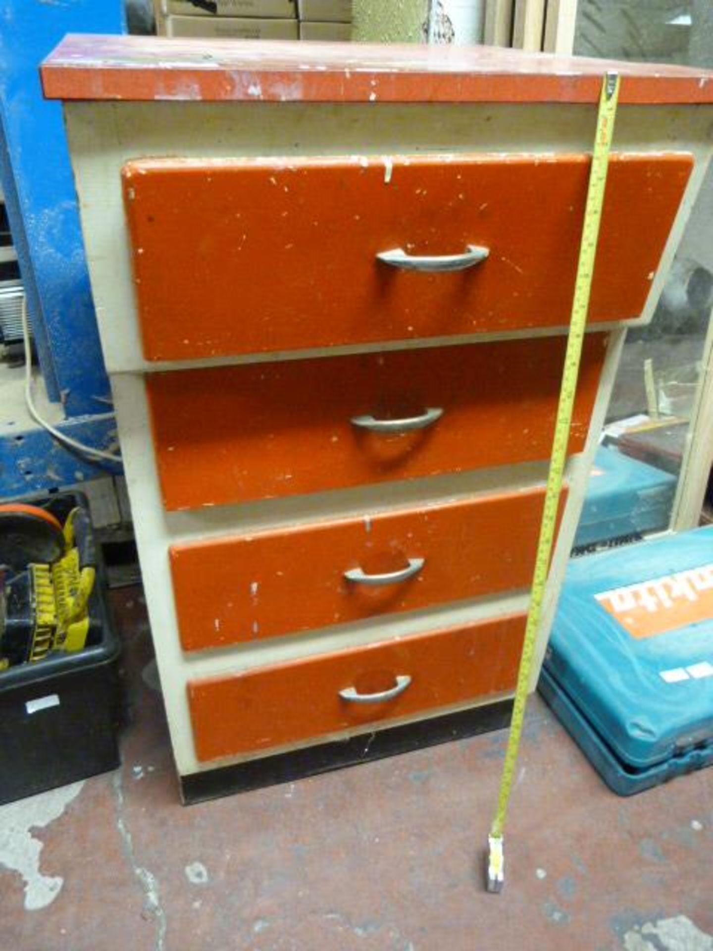 Retro Four Drawer Kitchen Unit