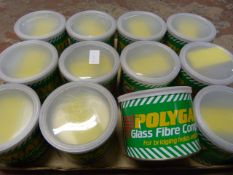 Twelve Tubs of Polygard Glass Fibre Compound no. 0