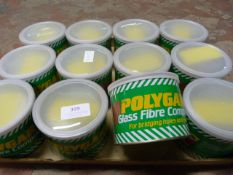 Twelve Tubs of Polygard Glass Fibre Compound no. 0