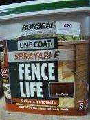 5L Tub of Ronseal Red Cedar Wood Stain