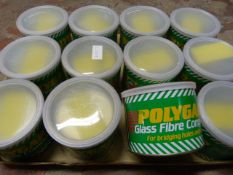 Twelve Tubs of Polygard Glass Fibre Compound no. 0