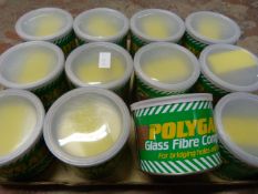Twelve Tubs of Polygard Glass Fibre Compound no. 0