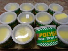 Twelve Tubs of Polygard Glass Fibre Compound no. 0