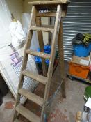 Six Tread Wooden Step Ladder