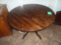 * Five 1070mm wooden round tables in good clean condition