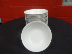 * 19 white pasta bowls, all in excellent condition with no chips / scratches