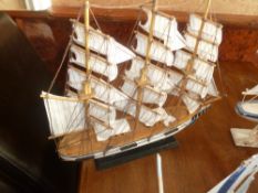 * Decorative sailing boat with 3 masts, decorative item