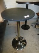 *Four Circular Poser Tables - 3@ 600 x 1000 .... 1@ 800 x 1100 chrome base circular poser