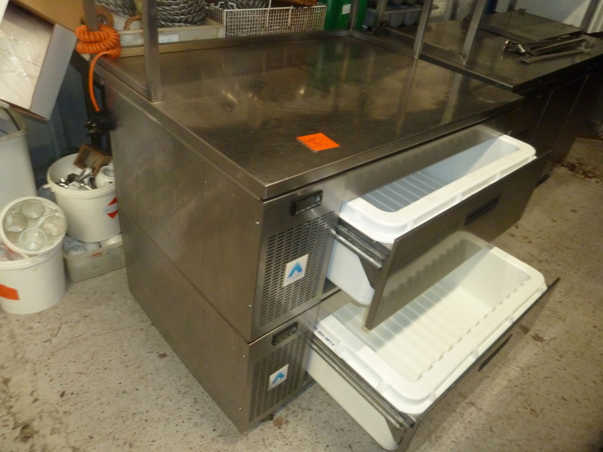 * Adande work bench with fridge drawers in good condition, bench also comes with an upper shelf/ - Image 3 of 6