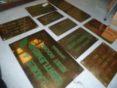 * 9 n0. original brass wall plaques various messages