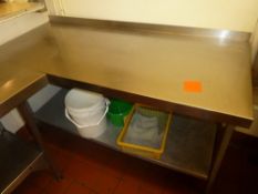 * Stainless steel prep bench in excellent clean condition (152L x 84H x 67D)