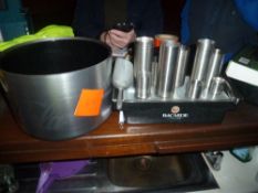 * Assortment of back bar equipment and a number of brass drip trays.