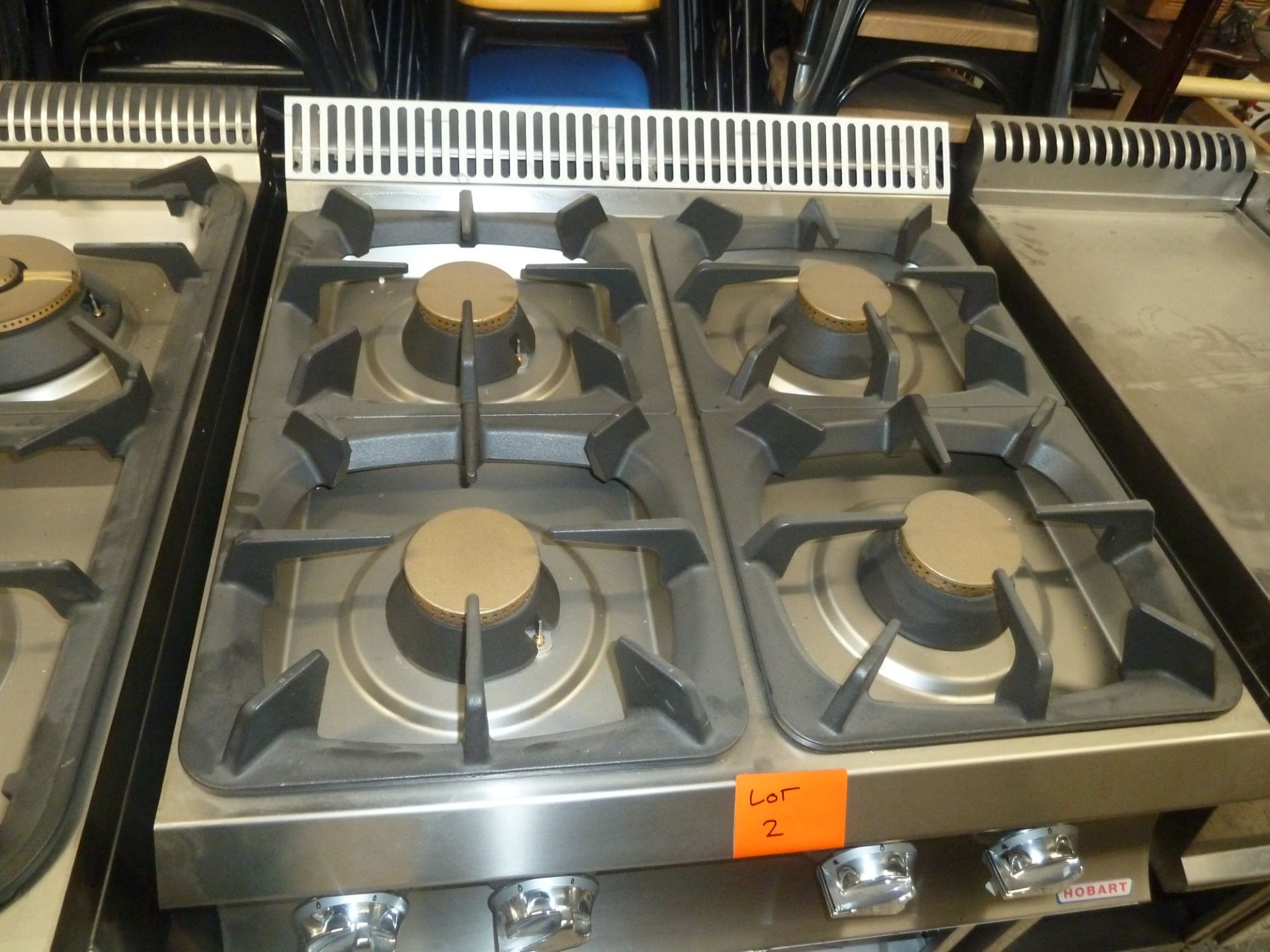 * Brand new Hobart 4 burner gas stove. List price £2000 (860H x 700w x 720d) - Image 2 of 2