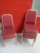 * 6 red stacking chairs, in good clean condition