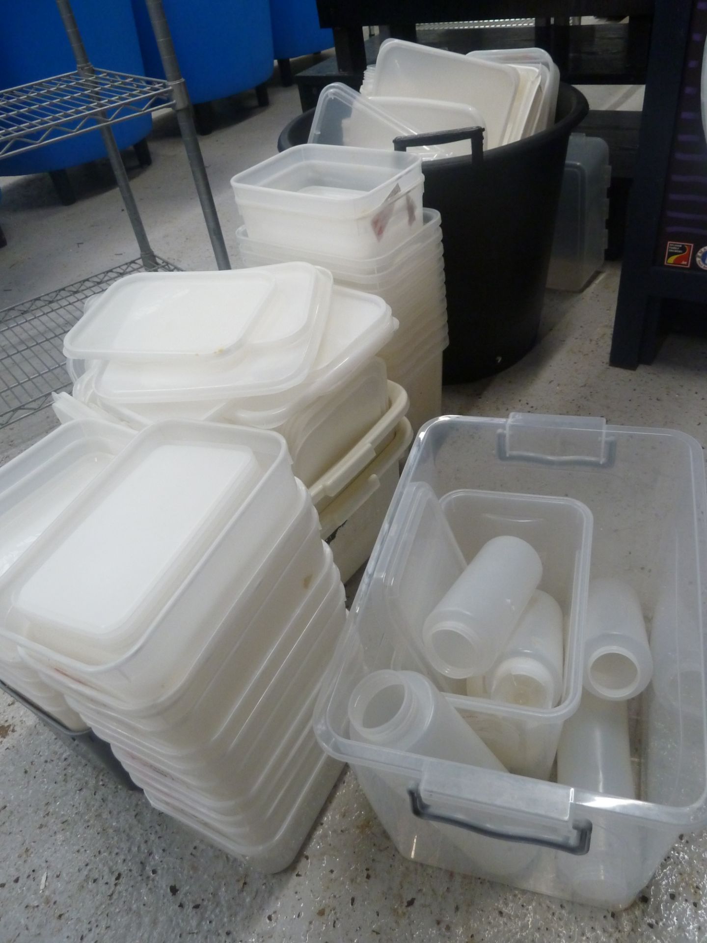 * large quantity of plastic tubs and dispenser bottles - Image 2 of 2