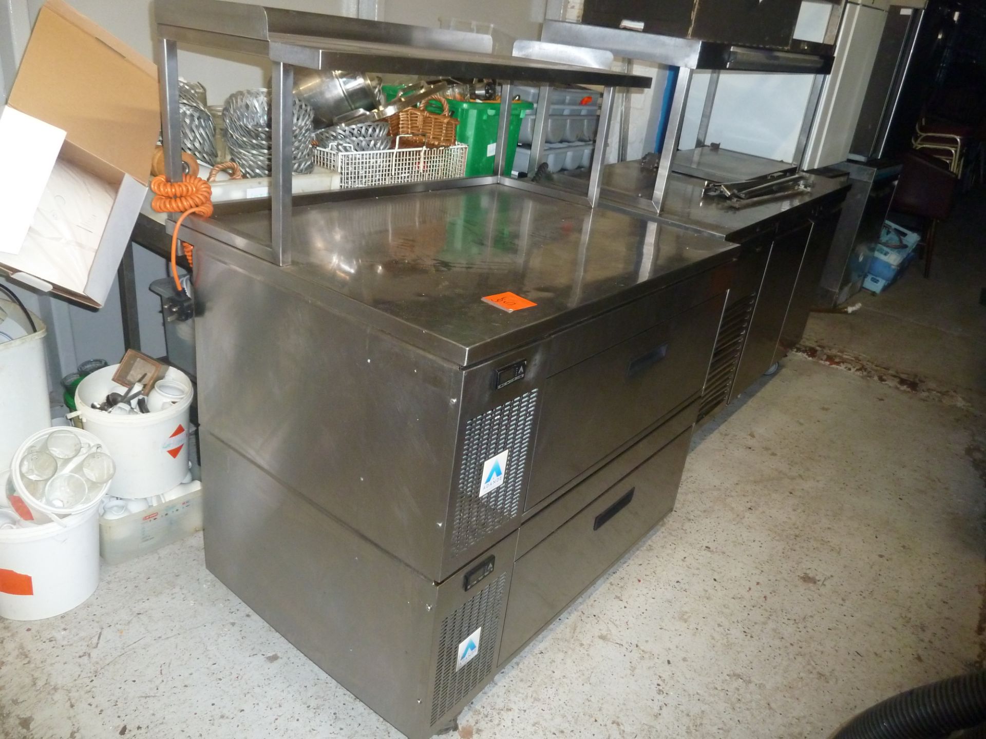 * Adande work bench with fridge drawers in good condition, bench also comes with an upper shelf/ - Image 2 of 6