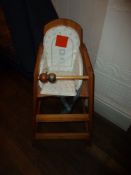 * wooden baby chair